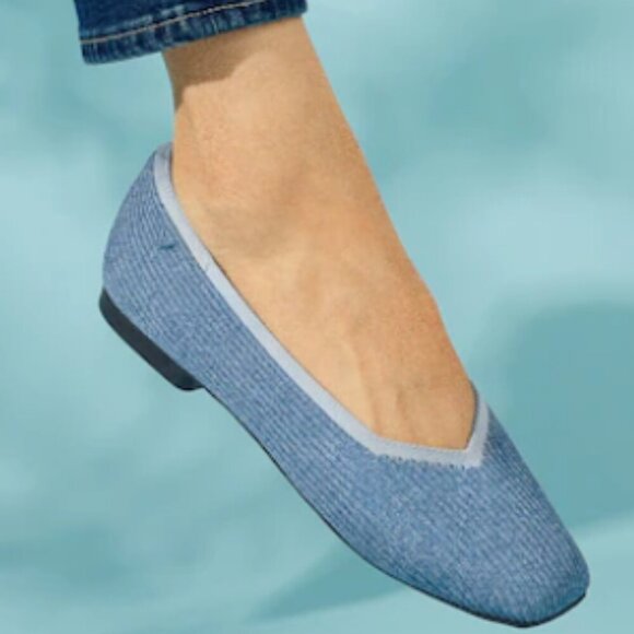 Vivaia Shoes - Vivaia Margot stretch knit ballet flats Womens 42 denim blue walking washable